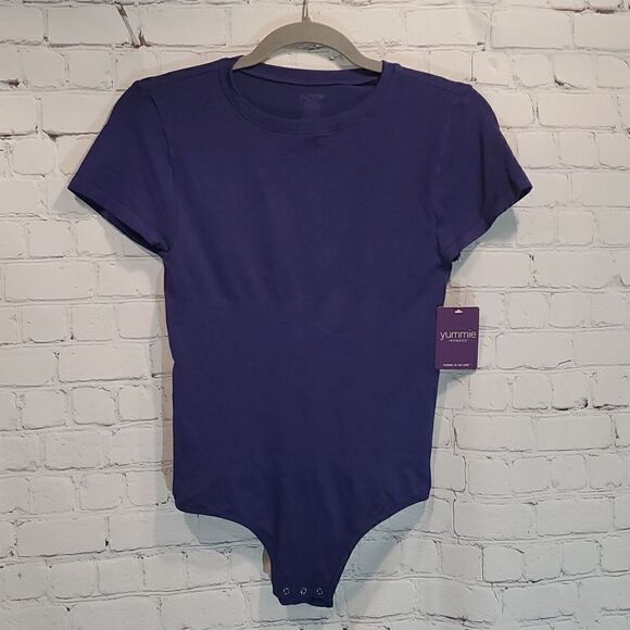 Yummie short sleeve shaping bodysuit in blue NWT - Picture 1 of 10